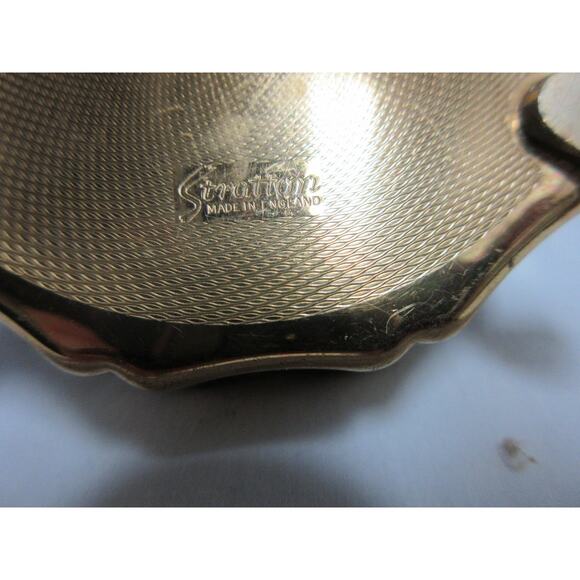 VTG Stratton 3 Foot Gold Tone Pink Rose Floral Victorian Trinket Jewelry Box - Picture 6 of 6